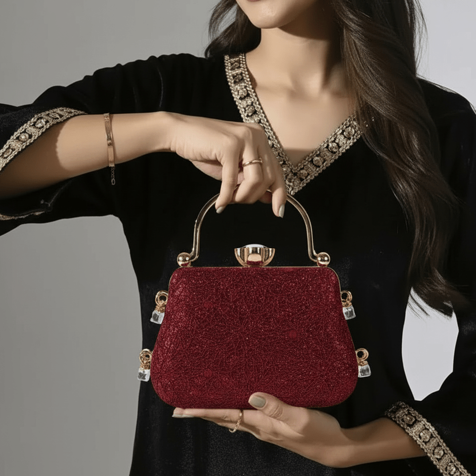 Women Clutch - 05644B - Party Clutch - Walkeaze